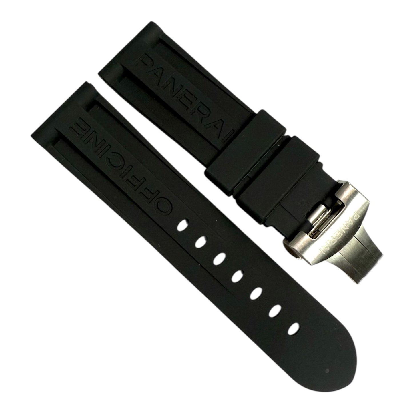 New Watch Band 24mm Rubber Strap Black Color for PANERAI OFFICIAL - Universal Jewelers & Watch Tools Inc.