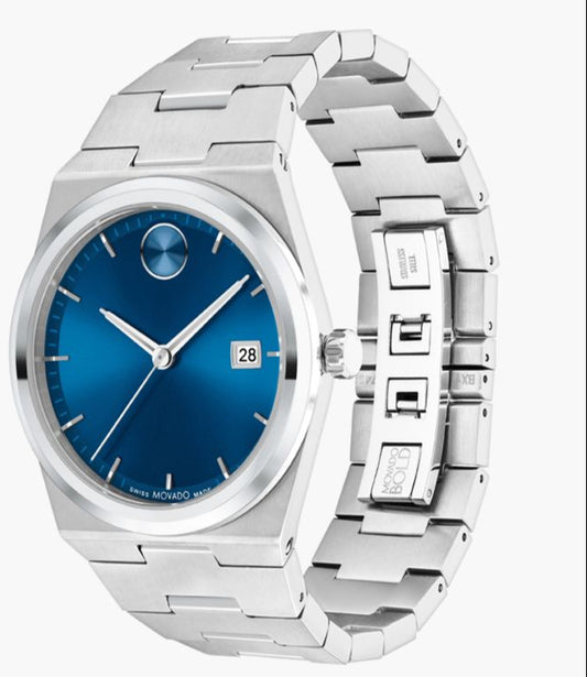 MOVADO BOLD QUEST STAINLESS STEEL WITH BLUE DIAL