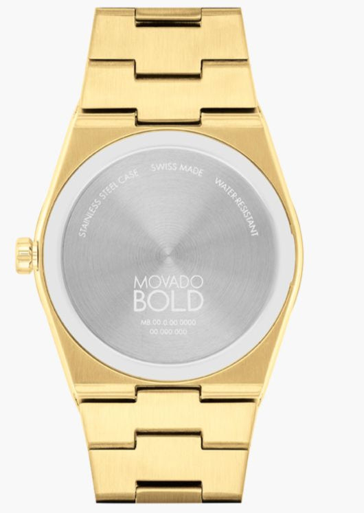 MOVADO BOLD QUEST GOLD WITH BLACK DIAL NEW EDITION