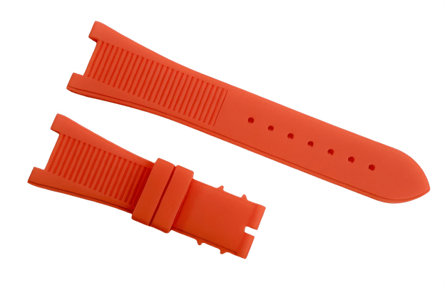 High Quality Rubber Watch Strap Orange Color fit to PATEK PHILLIPE 25x18mm - Universal Jewelers & Watch Tools Inc.