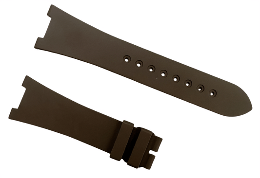 High Quality Rubber Watch Strap Brown Color fit to PATEK PHILLIPE 25x18mm - Universal Jewelers & Watch Tools Inc.