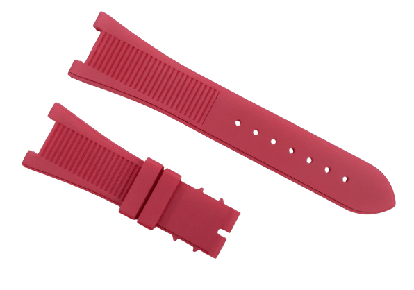 High Quality Rubber Watch Strap Red Color fit to PATEK PHILLIPE 25x18mm - Universal Jewelers & Watch Tools Inc.
