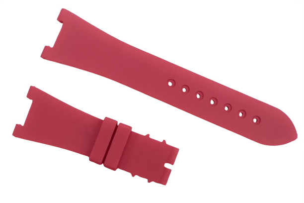 High Quality Rubber Watch Strap Red Color fit to PATEK PHILLIPE 25x18mm - Universal Jewelers & Watch Tools Inc.
