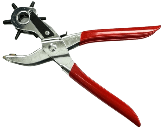 9" Heavy Duty Leather Hole Punch Pliers Tool w/ 6 Sizes & Brass Anvil - Universal Jewelers & Watch Tools Inc.