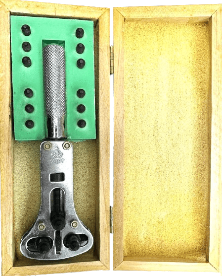 Waterproof Jaxa Wrench Watch Case Opener Tool with Wooden Box - Universal Jewelers & Watch Tools Inc.