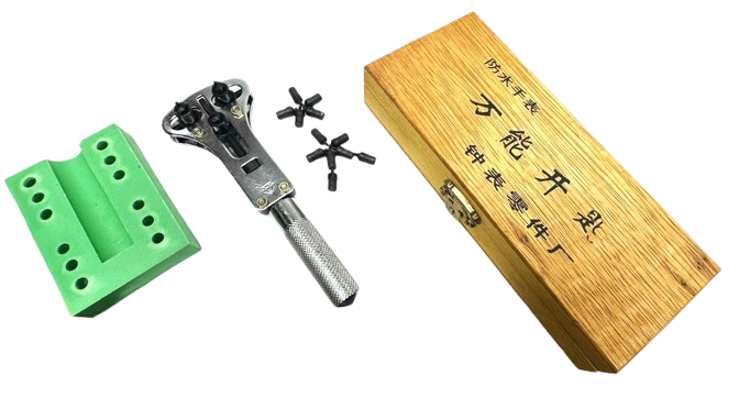 Waterproof Jaxa Wrench Watch Case Opener Tool with Wooden Box