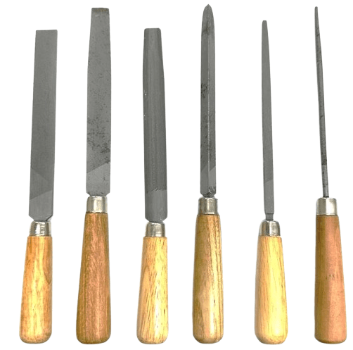 6pc Precision File Set with Wooden Handles – Watchmaking Jewelry Metal Craft - Universal Jewelers & Watch Tools Inc.