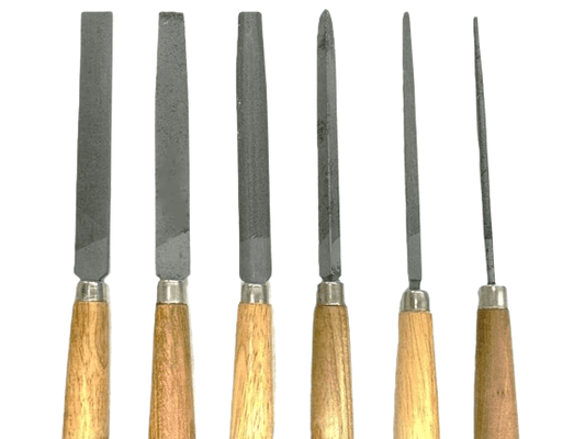 6pc Precision File Set with Wooden Handles – Watchmaking Jewelry Metal Craft - Universal Jewelers & Watch Tools Inc.