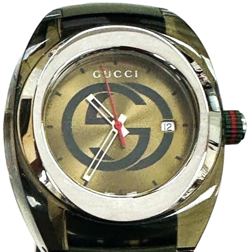 GUCCI SYNC YA137111 Men's Watch – Green Army Dial, Quartz, Box & Booklet Included