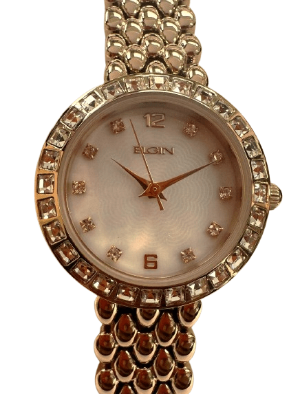 Elgin EG17009RG Ladies Rose Gold Watch with Crystal Bezel – Elegant Analog Timepiece - Universal Jewelers & Watch Tools Inc.