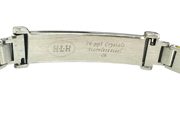 Elegant Silver - Tone Crystal Pave Bracelet with Buckle Clasp – 93.6mm Diameter - Universal Jewelers & Watch Tools Inc.