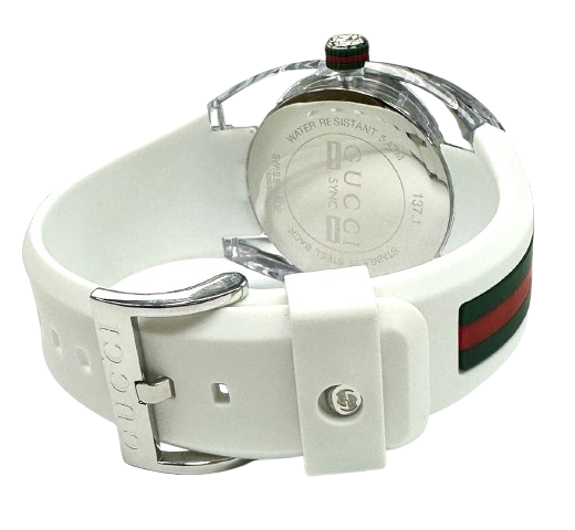GUCCI SYNC YA137102 Men's White Dial Watch – Swiss Quartz with Original Box & Booklet