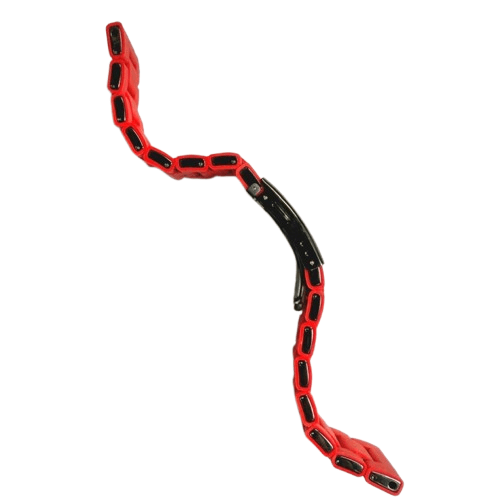28mm Red Silicone Watch Strap with Stainless Steel Links – Compatible Replacement Band for Diesel DZ7396, DZ7370, DZ4289 - Universal Jewelers & Watch Tools Inc.