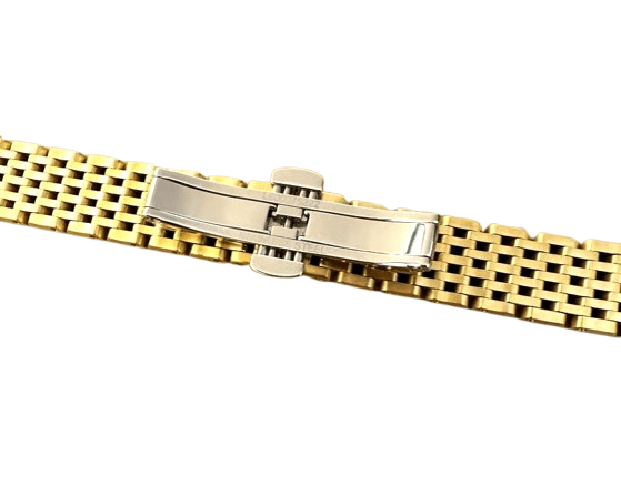 Stainless Steel Gold - Plated Watch Strap – 13mm Replacement Band Compatible with Longines Watches - Universal Jewelers & Watch Tools Inc.