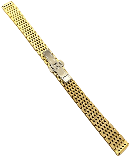 Stainless Steel Gold - Plated Watch Strap – 18mm Replacement Band Compatible with Longines Watches - Universal Jewelers & Watch Tools Inc.