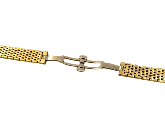 Stainless Steel Gold - Plated Watch Strap – 18mm Replacement Band Compatible with Longines Watches - Universal Jewelers & Watch Tools Inc.
