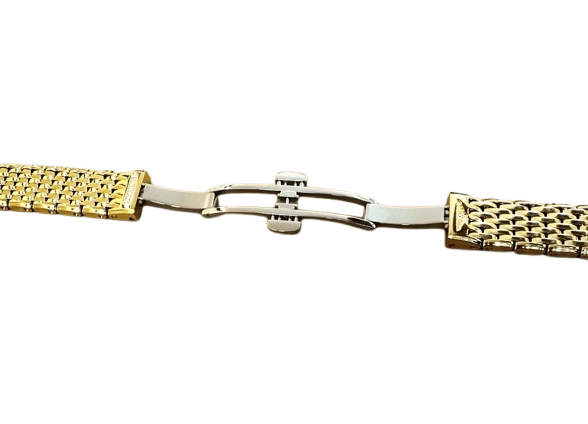 Stainless Steel Gold - Plated Watch Strap – 18mm Replacement Band Compatible with Longines Watches - Universal Jewelers & Watch Tools Inc.