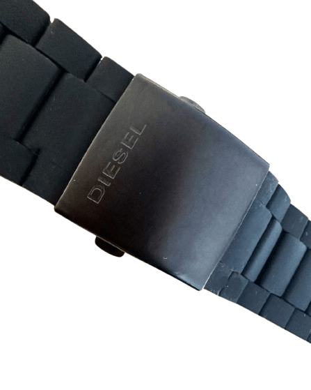 28mm Black Silicone Watch Strap with Stainless Steel Links – Compatible Replacement Band for Diesel DZ7396, DZ7370, DZ4289 - Universal Jewelers & Watch Tools Inc.