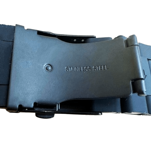 28mm Black Silicone Watch Strap with Stainless Steel Links – Compatible Replacement Band for Diesel DZ7396, DZ7370, DZ4289 - Universal Jewelers & Watch Tools Inc.