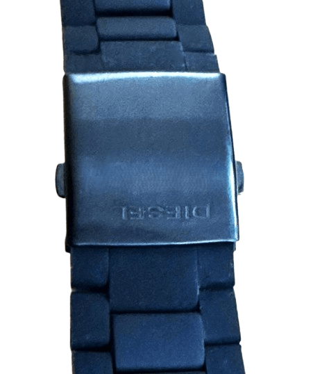 28mm Black Silicone Watch Strap with Stainless Steel Links – Compatible Replacement Band for Diesel DZ7396, DZ7370, DZ4289 - Universal Jewelers & Watch Tools Inc.