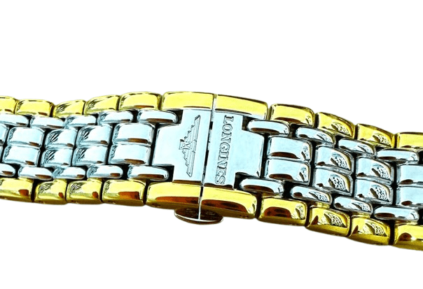 Two - Tone Stainless Steel Watch Strap – 18mm Gold & Silver Replacement Band Compatible with Longines Watches - Universal Jewelers & Watch Tools Inc.