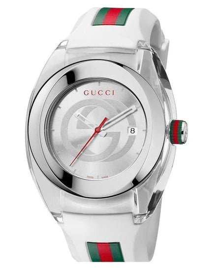 GUCCI SYNC YA137102 Men's White Dial Watch – Swiss Quartz with Original Box & Booklet