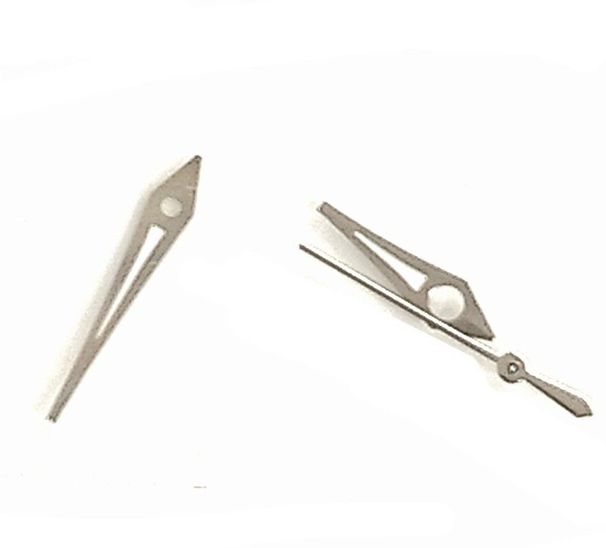 Watch Hands Silver with White Fits to Caliber 2671