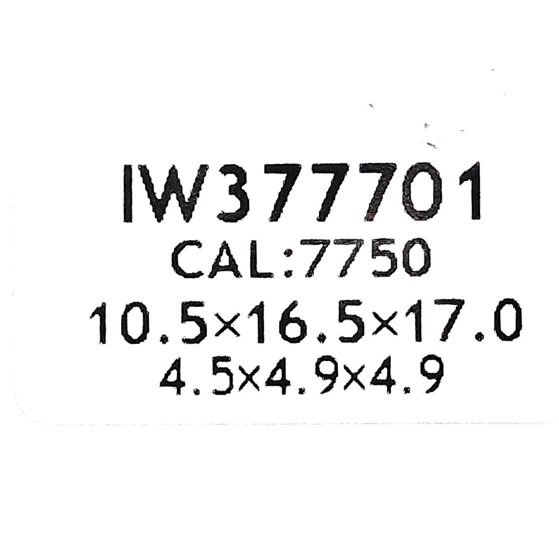 Watch Hands For IWC Black and White IW377701 Fits to Caliber 7750 - Universal Jewelers & Watch Tools Inc.