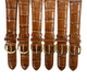 Watch Band Genuine Leather Alligator Grain Brown Padded,Stitched 20mm (lot of 6) - Universal Jewelers & Watch Tools Inc.