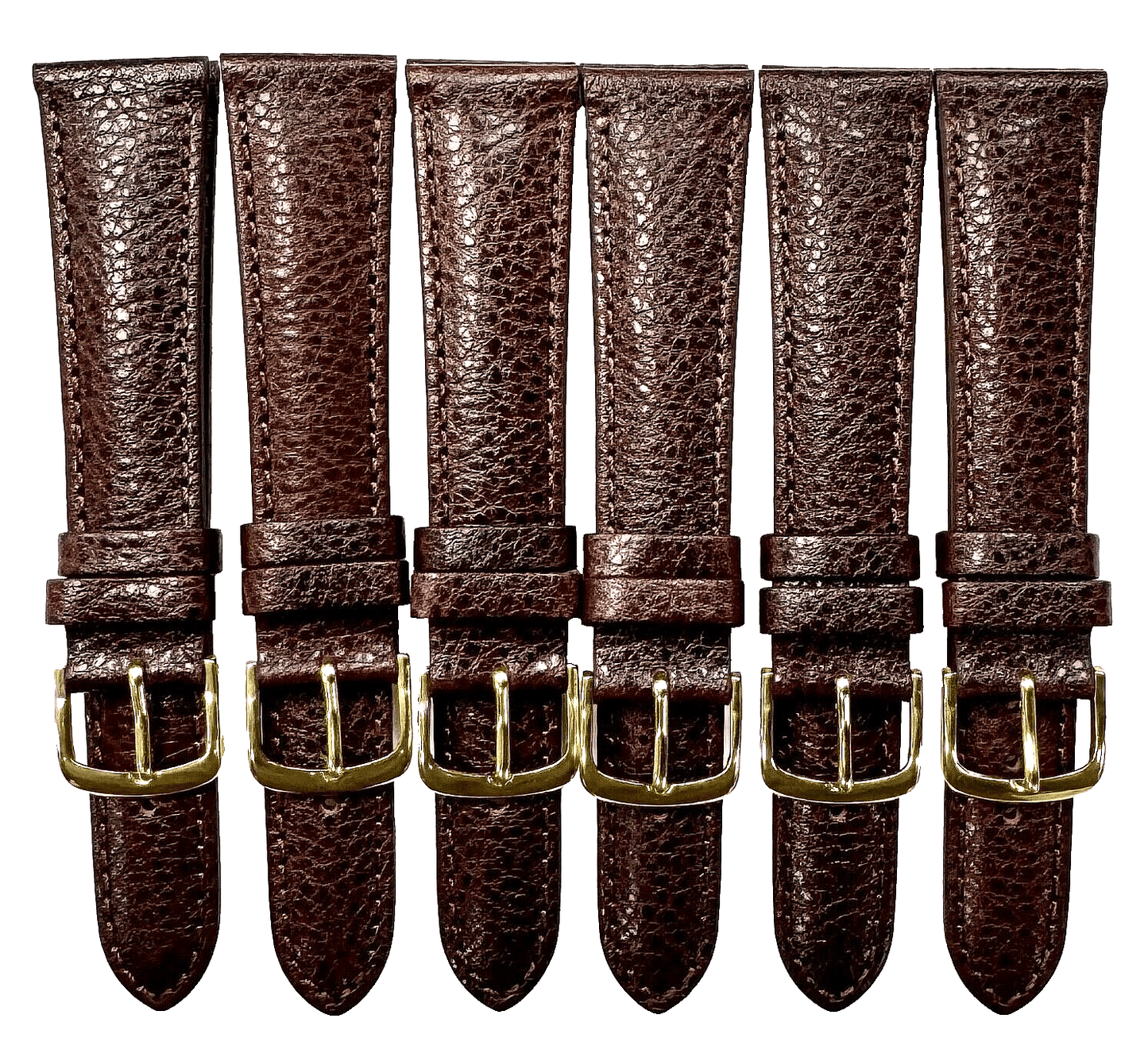 New lot of 6 Watch Bands Brown 20x16MM Genuine Leather - Universal Jewelers & Watch Tools Inc.