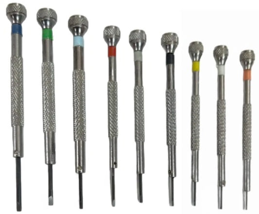 Screwdriver Set in Wooden Box 9 Piece kit Watch and Jewelry