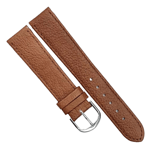 Watch Bands Brown(TAN) Genuine Leather Grain Flat Stitched 18mm - Universal Jewelers & Watch Tools Inc.