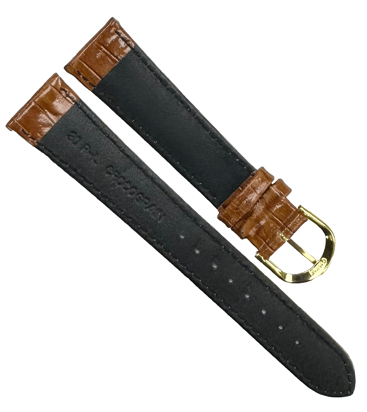 Watch Band Genuine Leather Alligator Grain Brown Padded,Stitched 20mm Long - Universal Jewelers & Watch Tools Inc.