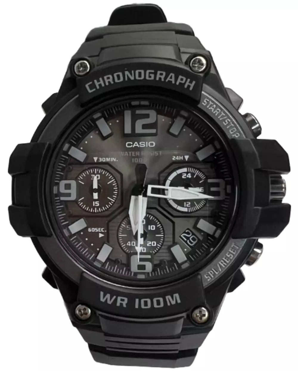 Casio G - Shock MCW - 100H Chronograph Black Analog Retrograde Sports Men's Watch - Universal Jewelers & Watch Tools Inc.