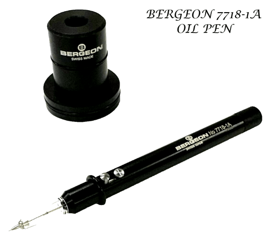 BERGEON 7718 - 1A, OIL PEN WITH STAND, OILER. BLACK , SWISS MADE, WATCHMAKER TOOLS - Universal Jewelers & Watch Tools Inc.