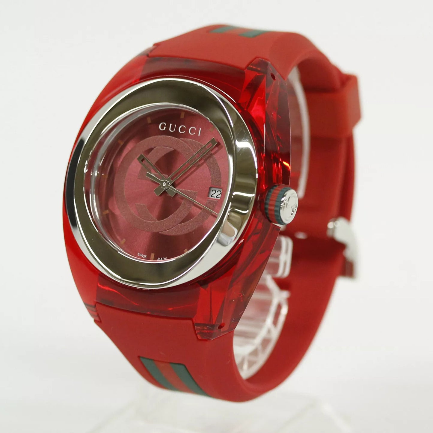 GUCCI SYNC YA137103 Men's Watch – Red Dial, Quartz Movement with Original Box & Booklet. Authentic luxury timepiece from Japan