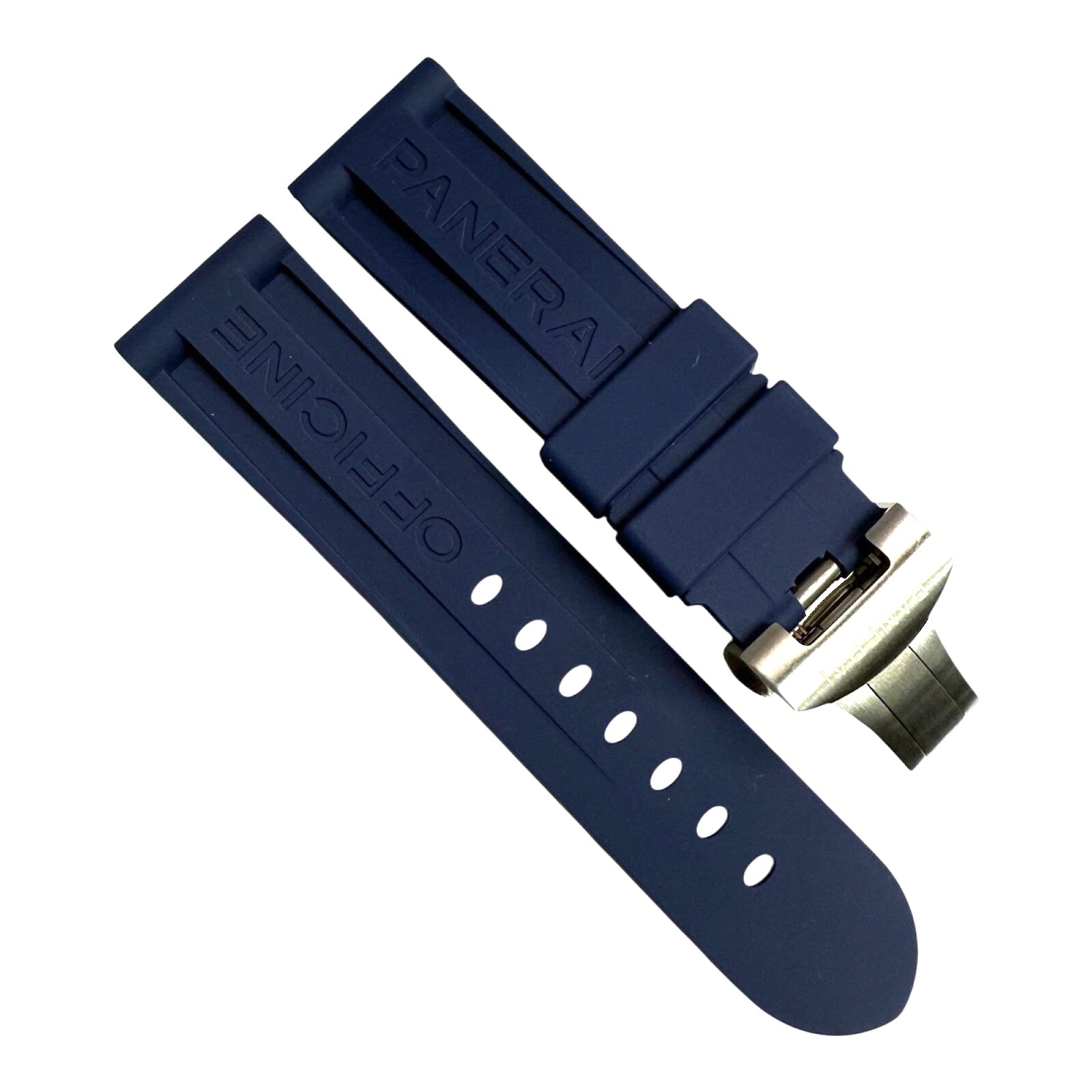 PANERAI Watch Band 24mm Rubber Strap Blue Color for PANERAI OFFICIAL - Universal Jewelers & Watch Tools Inc.