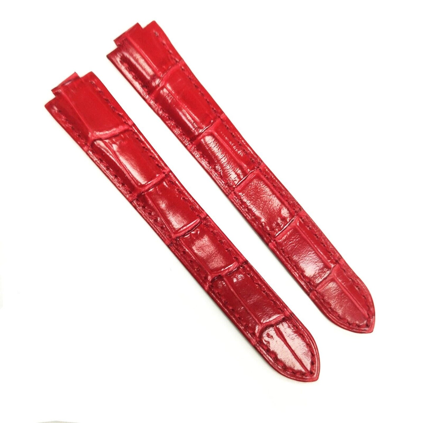 WATCH LEATHER DEPLOYMENT BAND STRAP FOR CARTIER SANTOS 16MM RED WATCH TOP QLTY - Universal Jewelers & Watch Tools Inc.