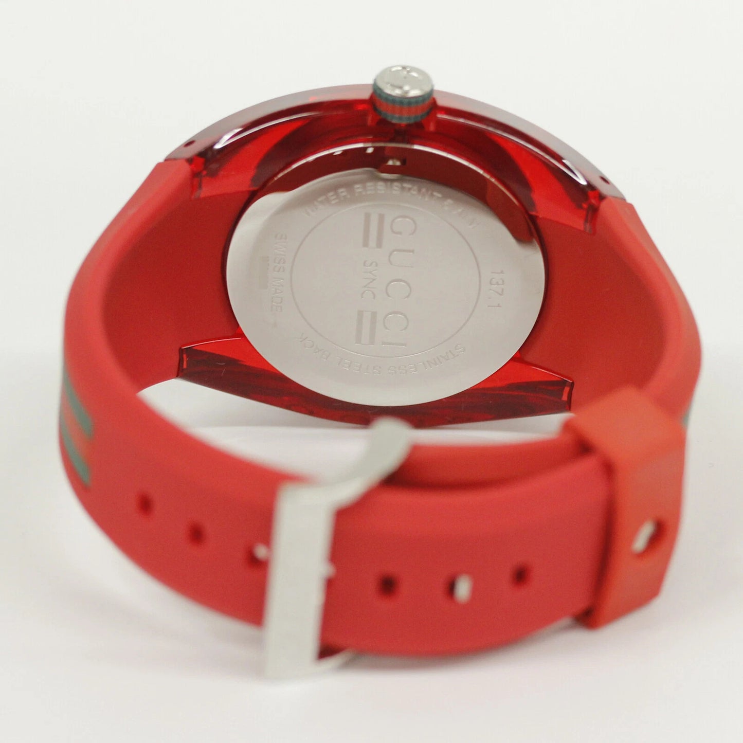 GUCCI SYNC YA137103 Men's Watch – Red Dial, Quartz Movement with Original Box & Booklet. Authentic luxury timepiece from Japan