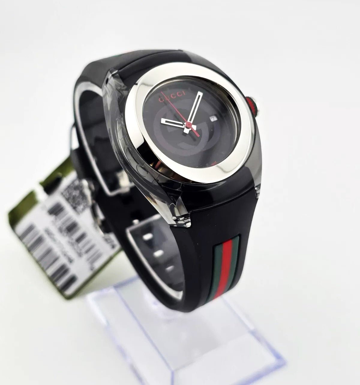 Shop GUCCI SYNC YA137101 Men’s Watch – All Black Dial and Strap, Quartz Movement. Comes with original box and booklet. Authentic & sleek. - Universal Jewelers & Watch Tools Inc.