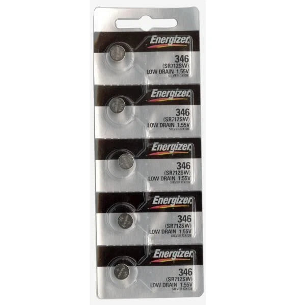 Energizer 346 SR712SW Silver Oxide Batteries 1.55V New Sealed (5 Pcs.)