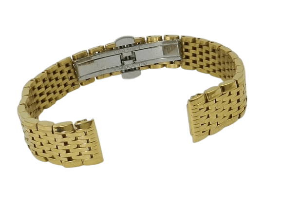 Stainless Steel Gold - Plated Watch Strap – 18mm Replacement Band Compatible with Longines Watches - Universal Jewelers & Watch Tools Inc.