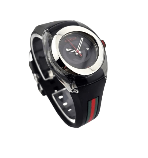 Shop GUCCI SYNC YA137101 Men’s Watch – All Black Dial and Strap, Quartz Movement. Comes with original box and booklet. Authentic & sleek. - Universal Jewelers & Watch Tools Inc.