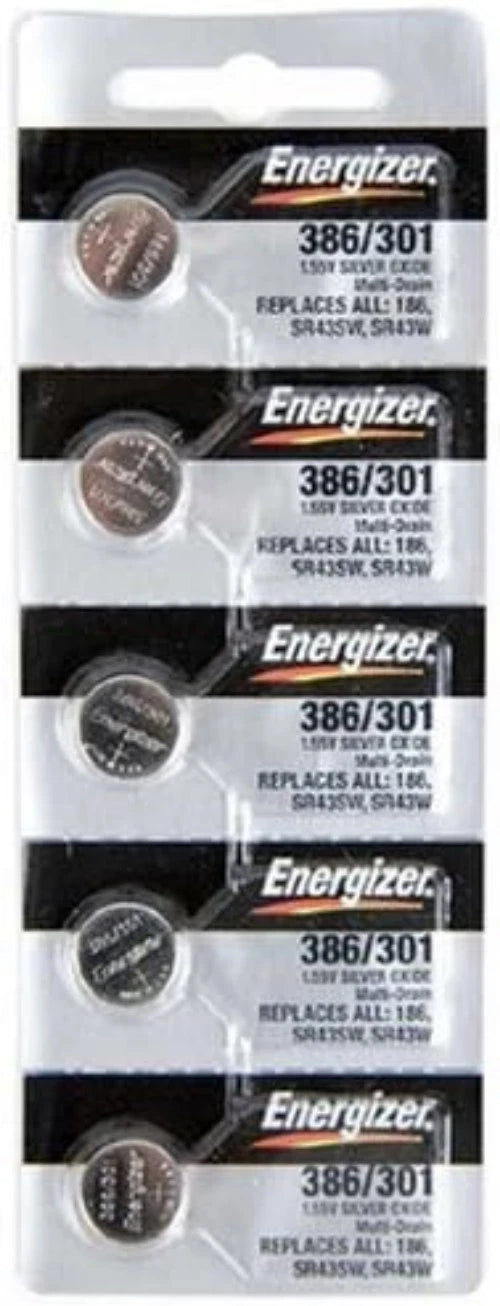 301 Button Cell Silver Oxide Watch SR43SW Electronic Battery Pack of 5 Batteries