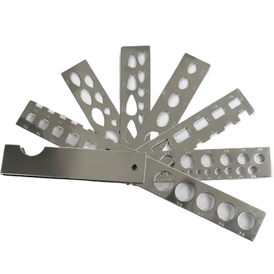 7 Blades Fan Gauge for measuring stones & Diamond, Jewelry Tool - Universal Jewelers & Watch Tools Inc.