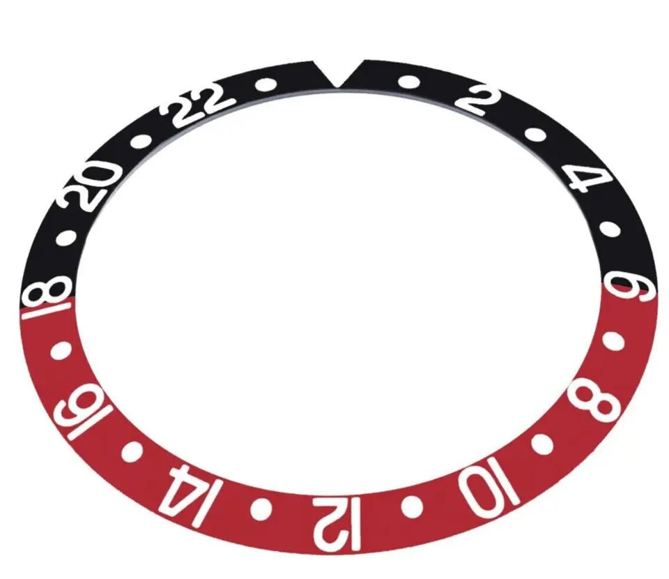 BEZEL INSERT FOR 40MM ROLEX SEA DWELLER 16600 OR 16660 WATCH,RED/BLACK - Universal Jewelers & Watch Tools Inc.