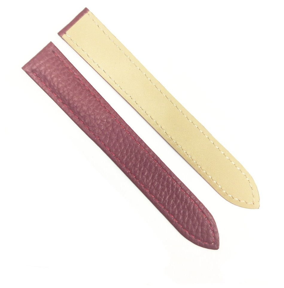 WATCH LEATHER DEPLOYMENT BAND STRAP FOR CARTIER 16X14MM BURGUNDY WATCH TOP QLTY