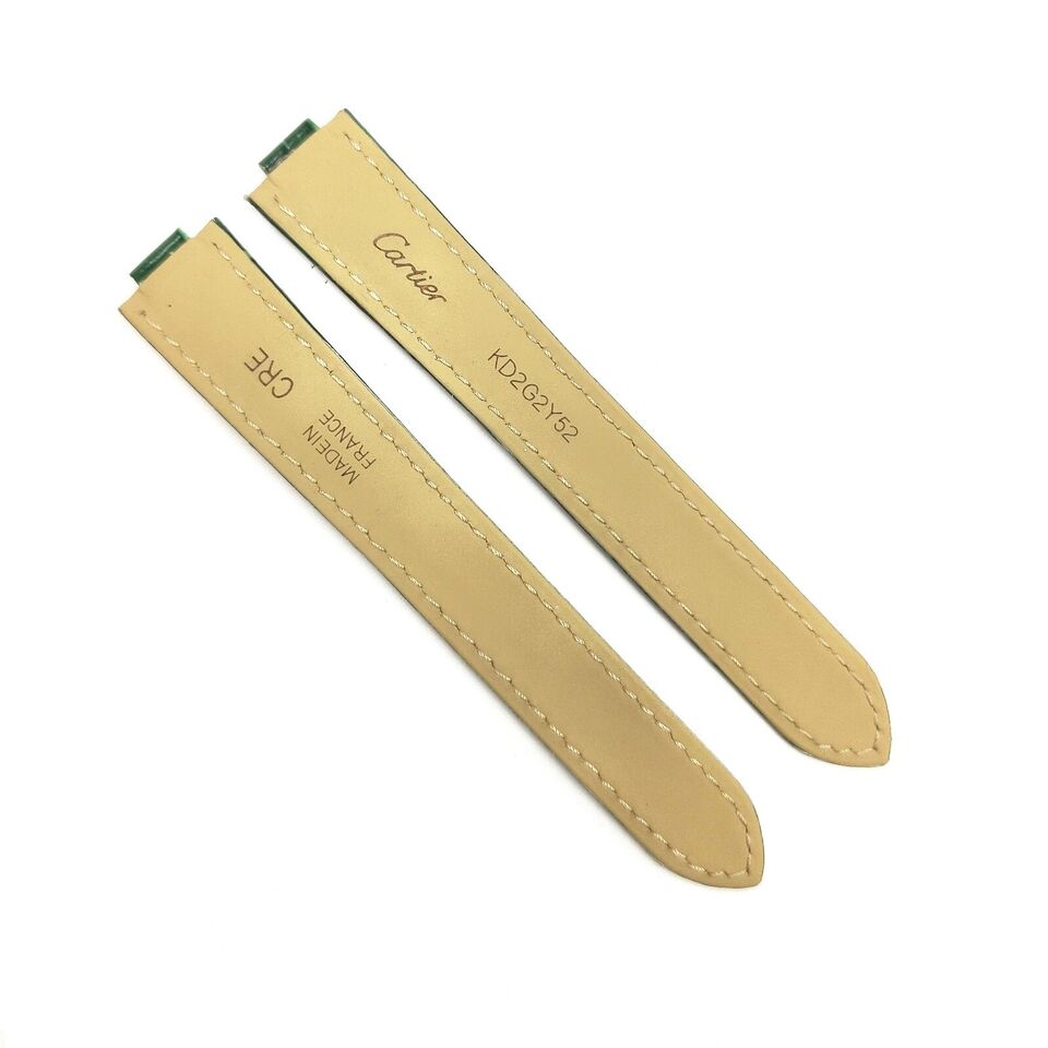 WATCH LEATHER DEPLOYMENT BAND STRAP FOR CARTIER SANTOS 16MM GREEN WATCH TOP QLTY - Universal Jewelers & Watch Tools Inc.