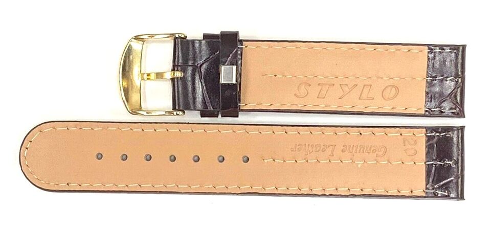 Lot of 6Pcs Watch Bands Genuine Leather Plain, Padded Shinny of size 20mm,16mm - Universal Jewelers & Watch Tools Inc.