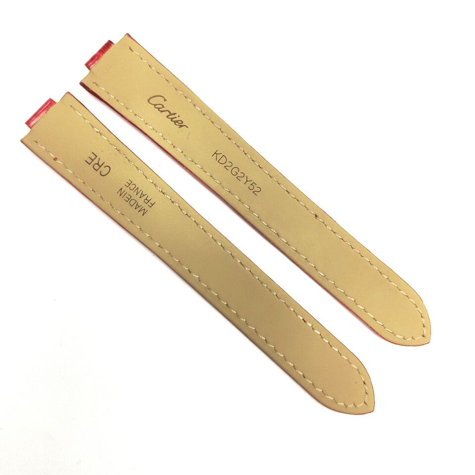 WATCH LEATHER DEPLOYMENT BAND STRAP FOR CARTIER SANTOS 16MM RED WATCH TOP QLTY - Universal Jewelers & Watch Tools Inc.